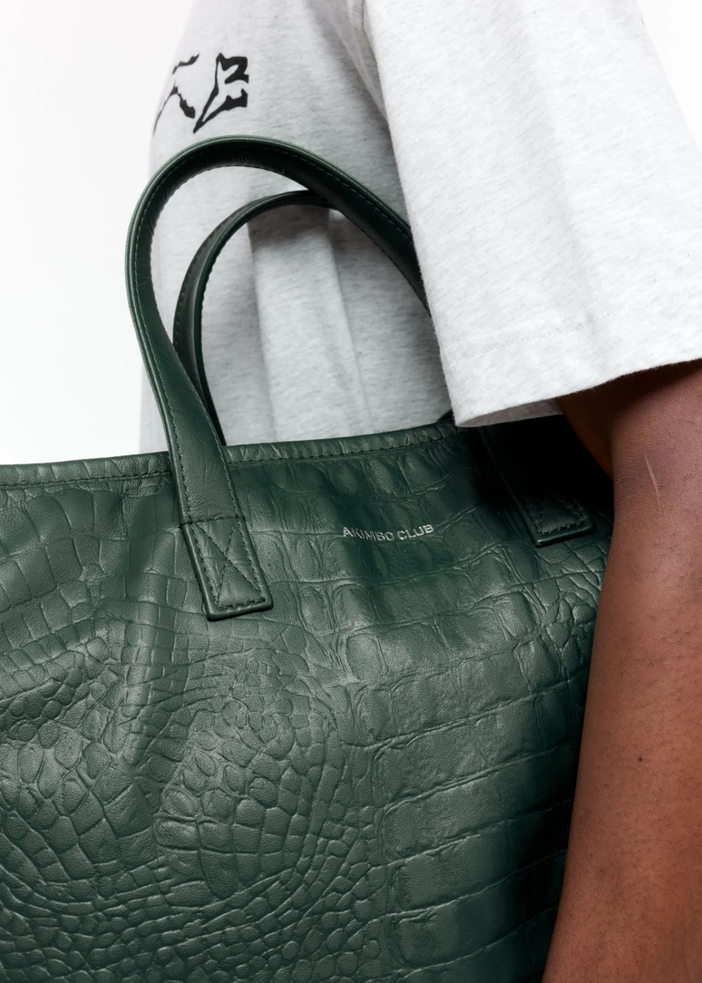 Cole Buxton AKIMBO X CB CROC EMBOSSED LEATHER BAG| Accessories|Leather