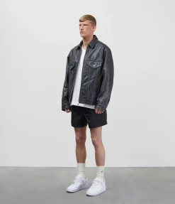 Cole Buxton CB CRACKED LEATHER TRUCKER| Outerwear|Leather