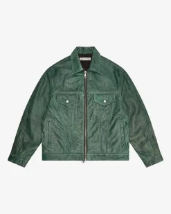Cole Buxton CB CRACKED LEATHER TRUCKER| Outerwear|Leather