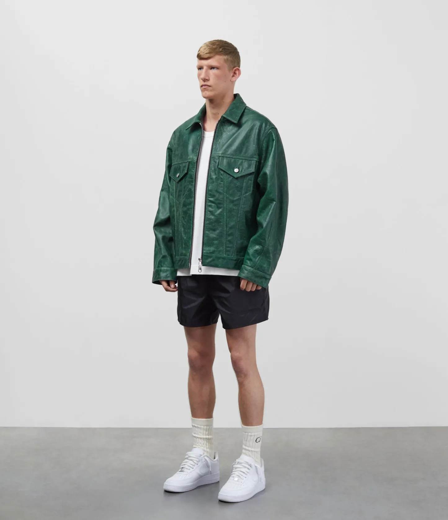 Cole Buxton CB CRACKED LEATHER TRUCKER| Outerwear|Leather