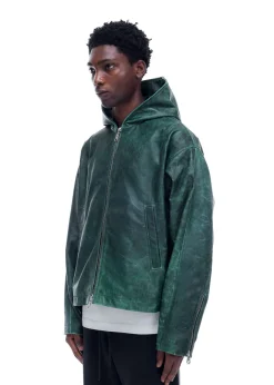 Cole Buxton CB HOODED LEATHER JACKET| Outerwear|Leather