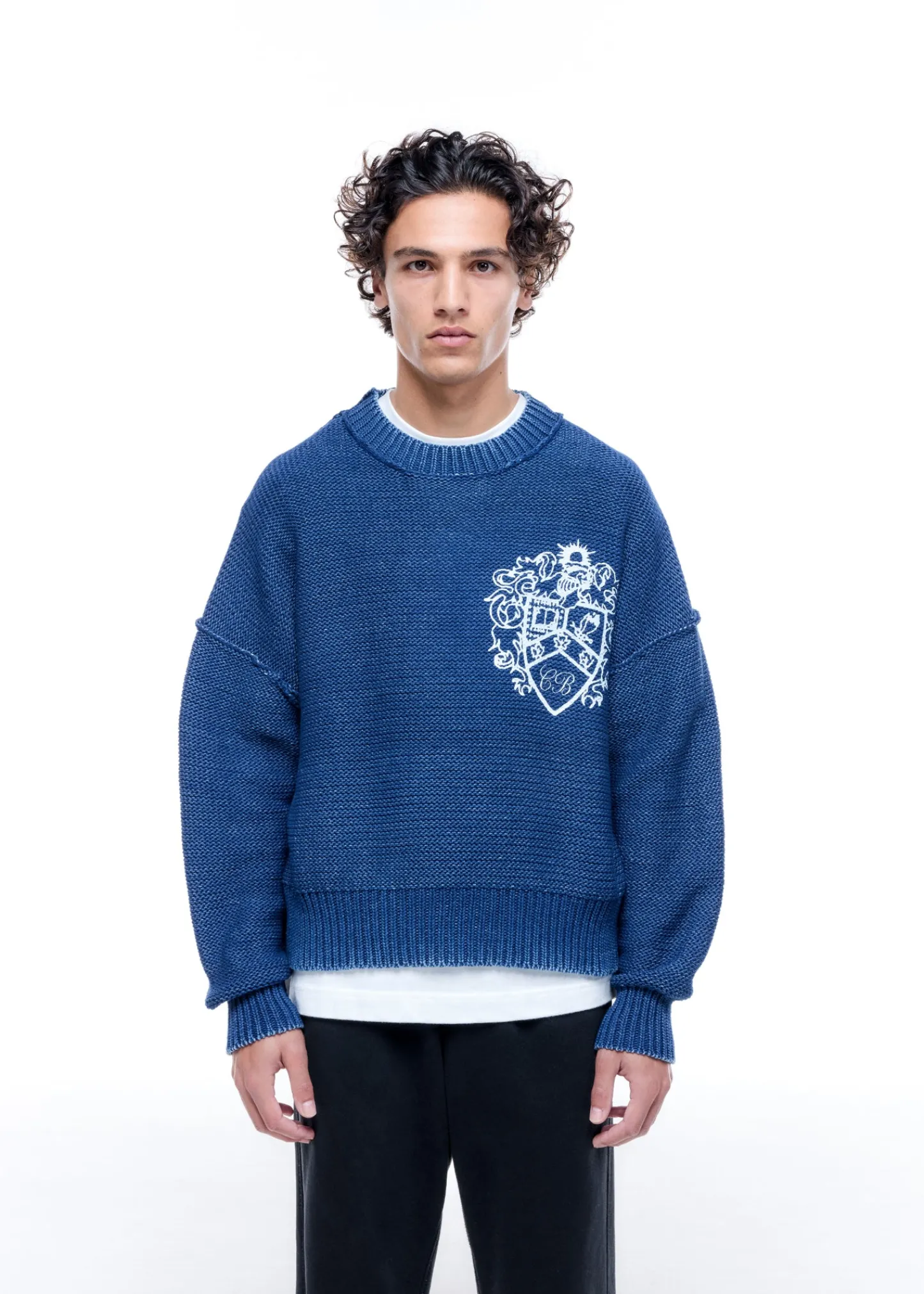 Cole Buxton COLLEGIATE CREST KNIT SWEATER| Knitwear