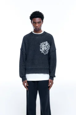 Cole Buxton COLLEGIATE CREST KNIT SWEATER| Knitwear