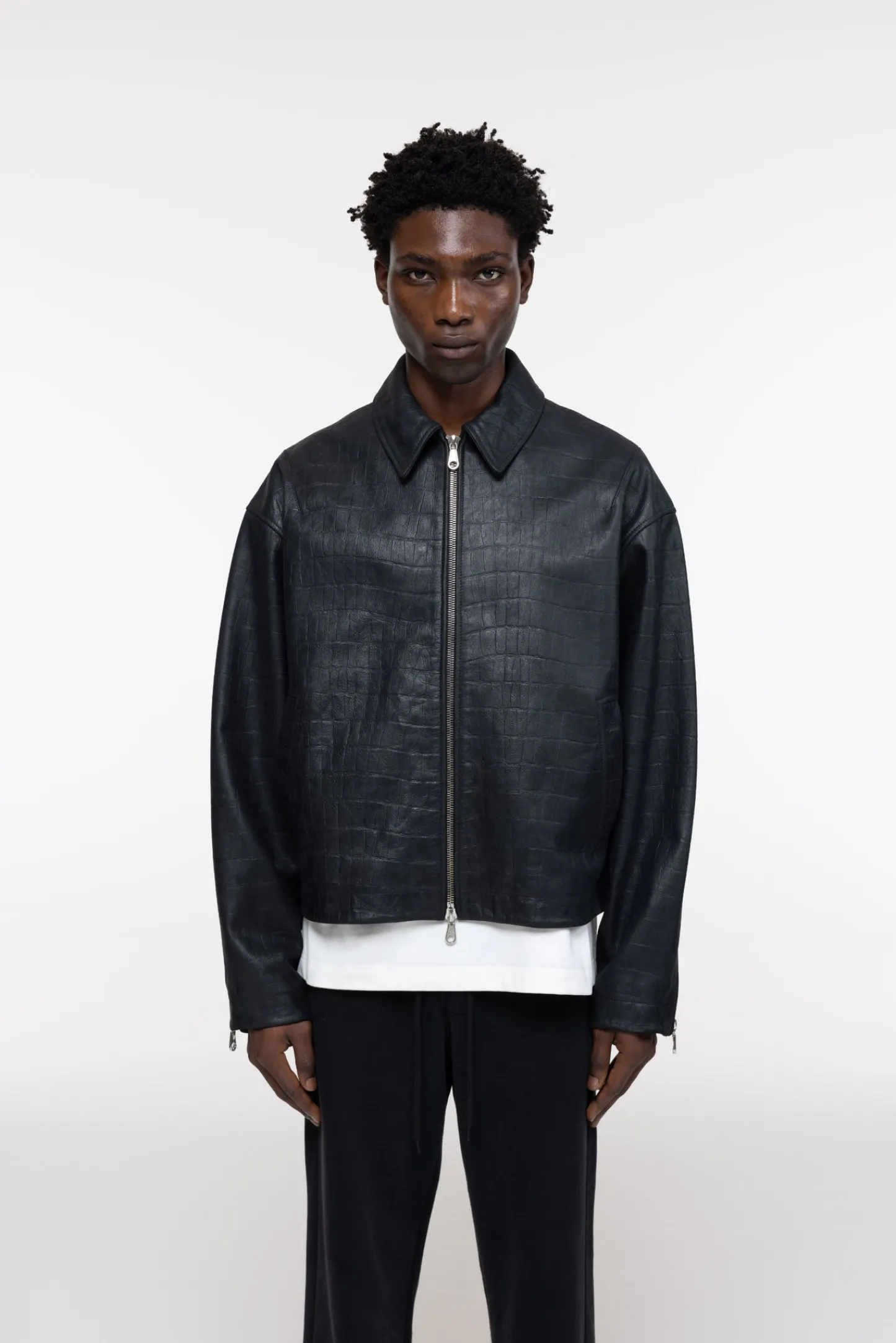 Cole Buxton CROC LEATHER JACKET| Outerwear|Leather