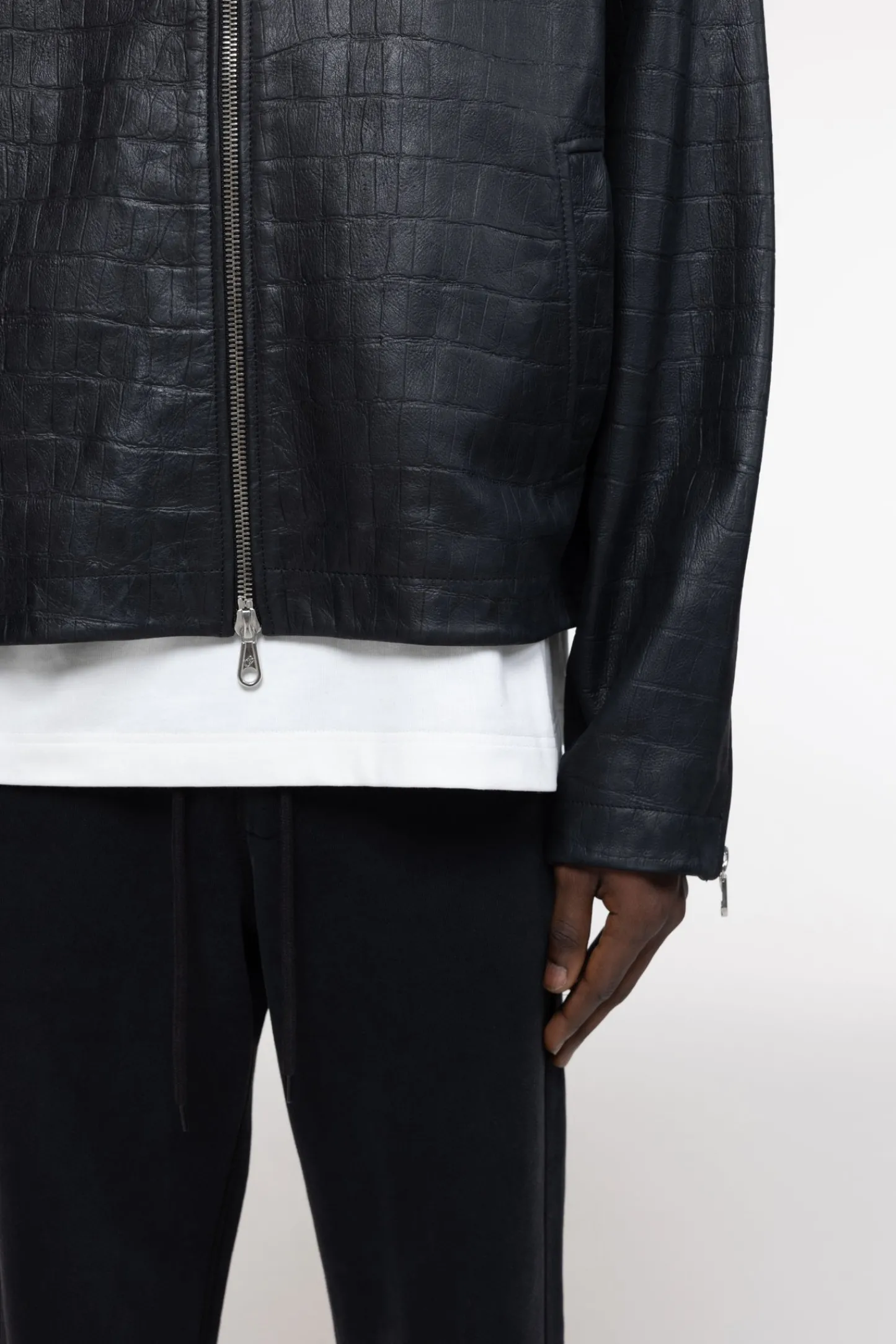 Cole Buxton CROC LEATHER JACKET| Outerwear|Leather