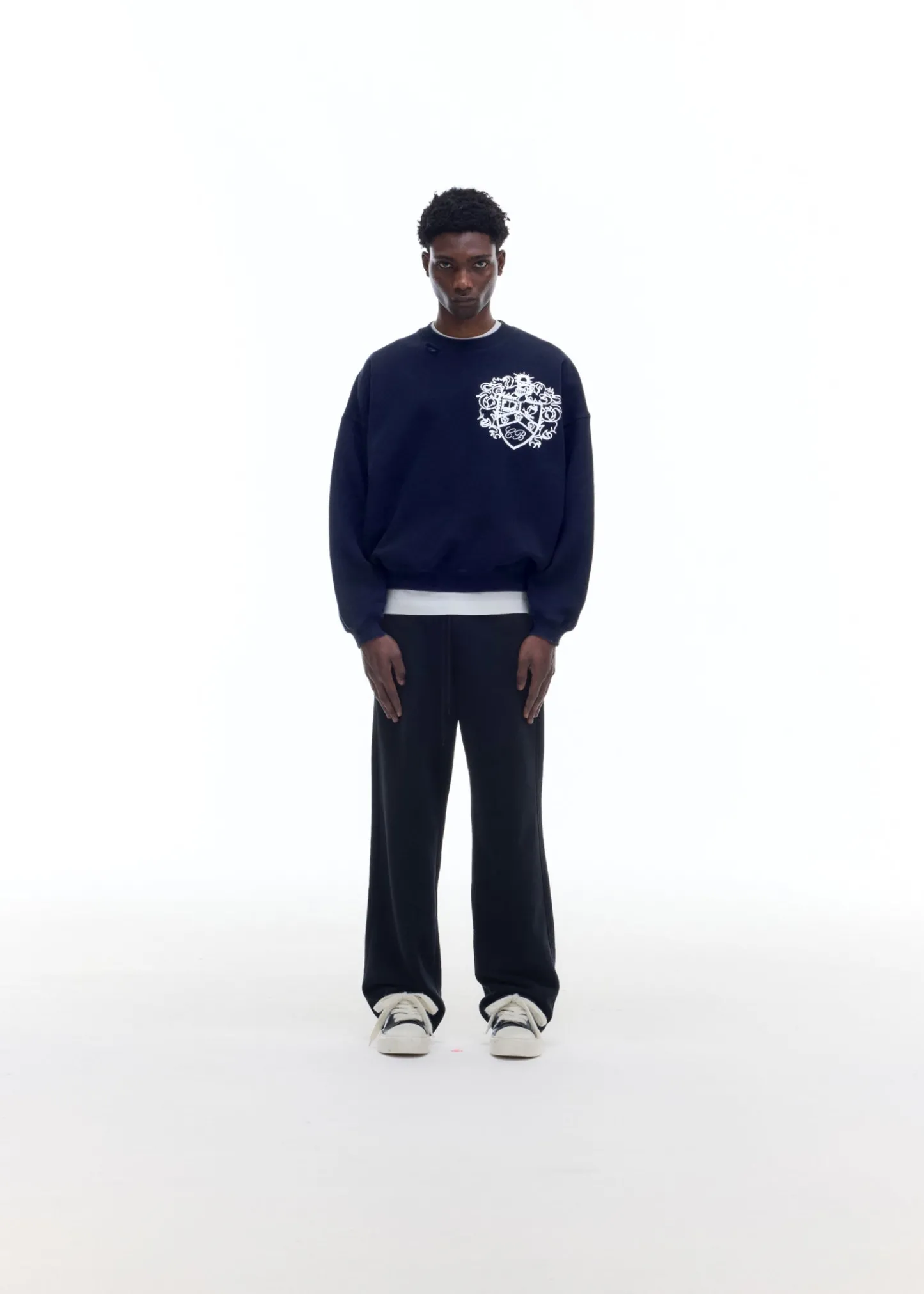 Cole Buxton DISTRESSED COLLEGIATE CREST SWEATSHIRT| Sweatshirts
