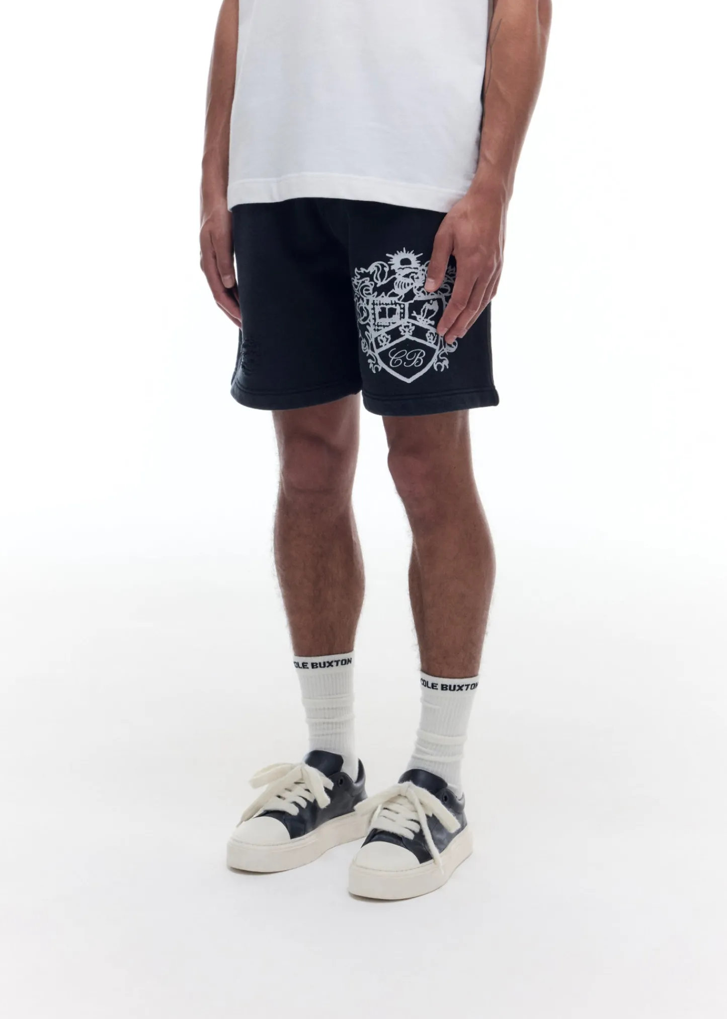Cole Buxton DISTRESSED COLLEGIATE CREST SHORTS| Shorts