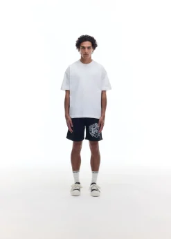Cole Buxton DISTRESSED COLLEGIATE CREST SHORTS| Shorts