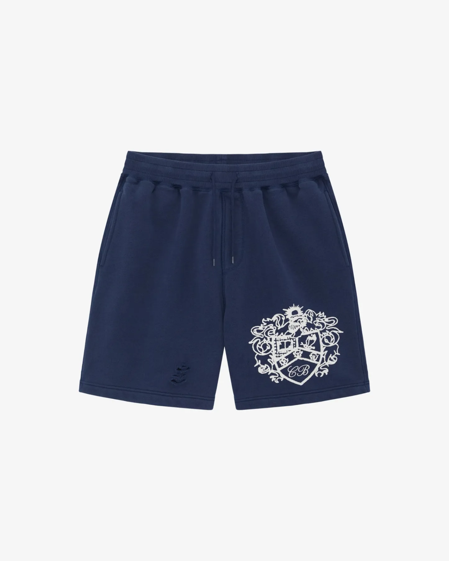Cole Buxton DISTRESSED COLLEGIATE CREST SHORTS| Shorts