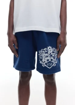 Cole Buxton DISTRESSED COLLEGIATE CREST SHORTS| Shorts