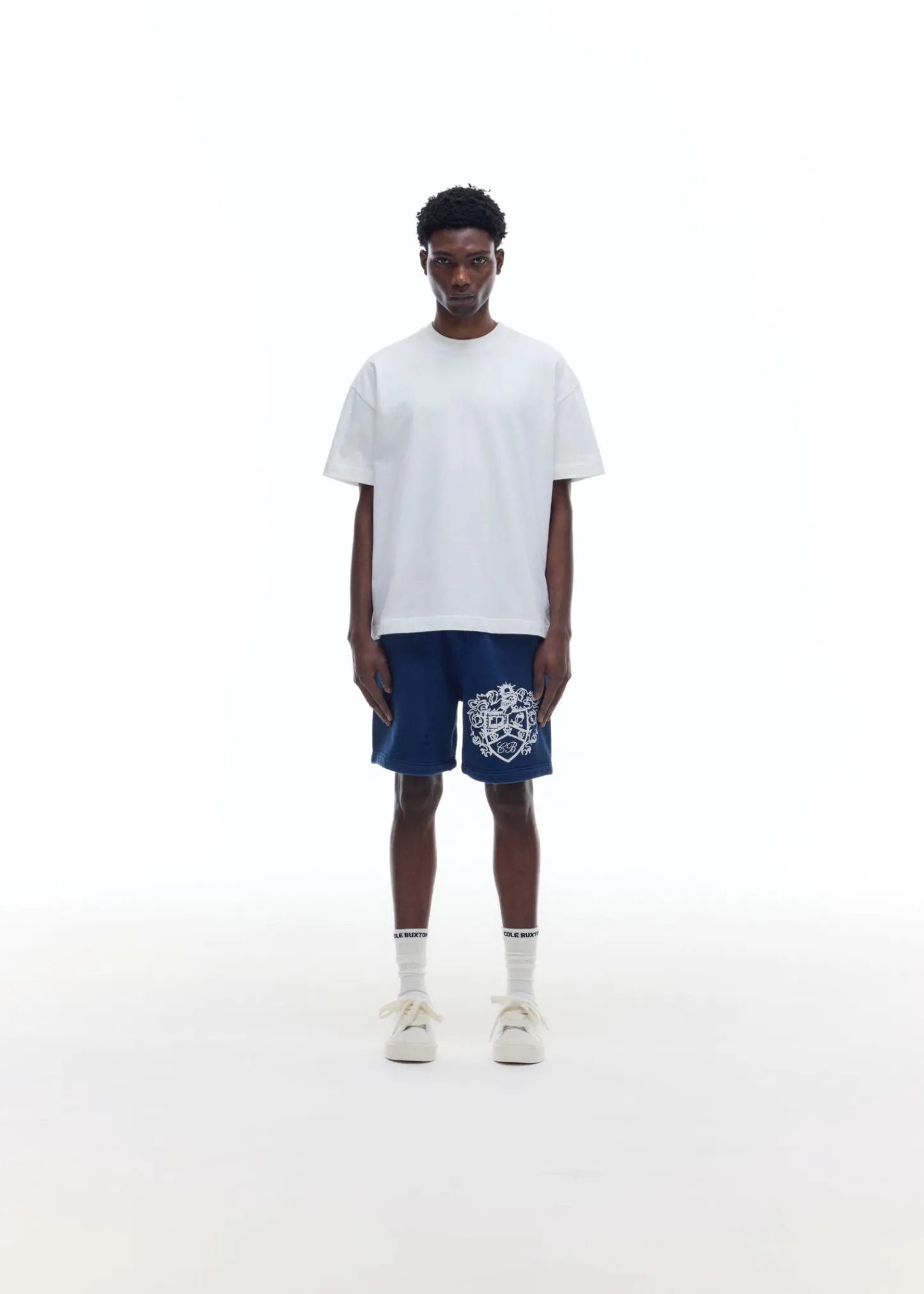 Cole Buxton DISTRESSED COLLEGIATE CREST SHORTS| Shorts