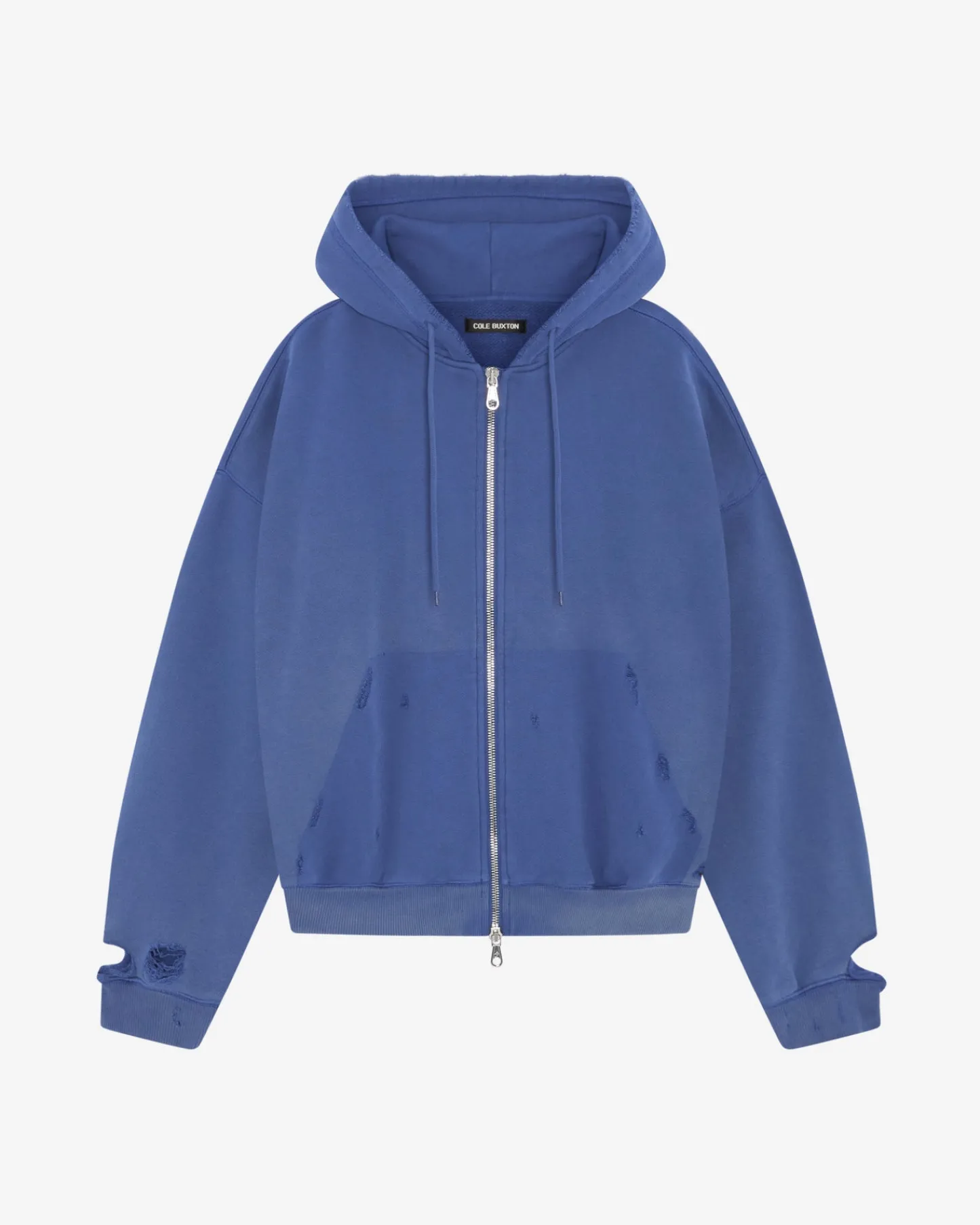 Cole Buxton DISTRESSED ZIPPED HOODIE| Hoodies