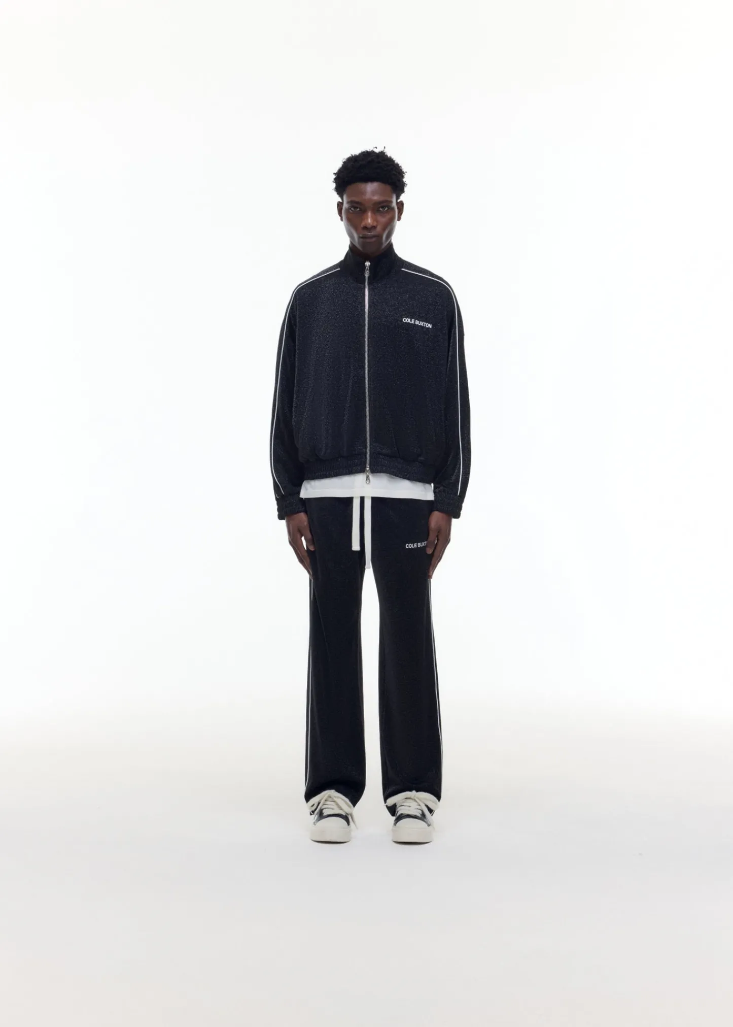 Cole Buxton GLITTER PIPED TRACK JACKET| Outerwear