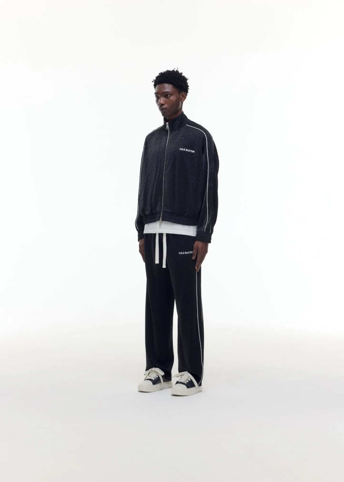 Cole Buxton GLITTER PIPED TRACK JACKET| Outerwear