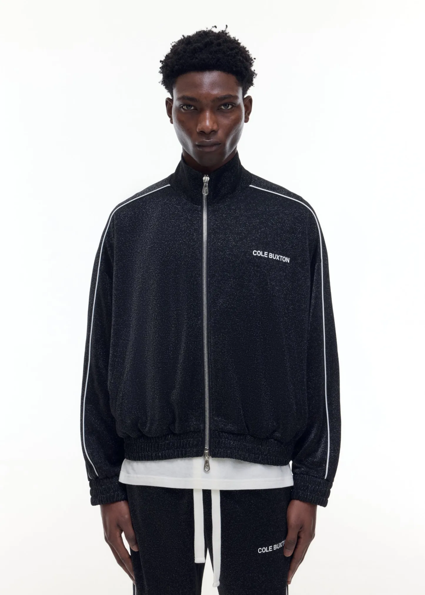 Cole Buxton GLITTER PIPED TRACK JACKET| Outerwear