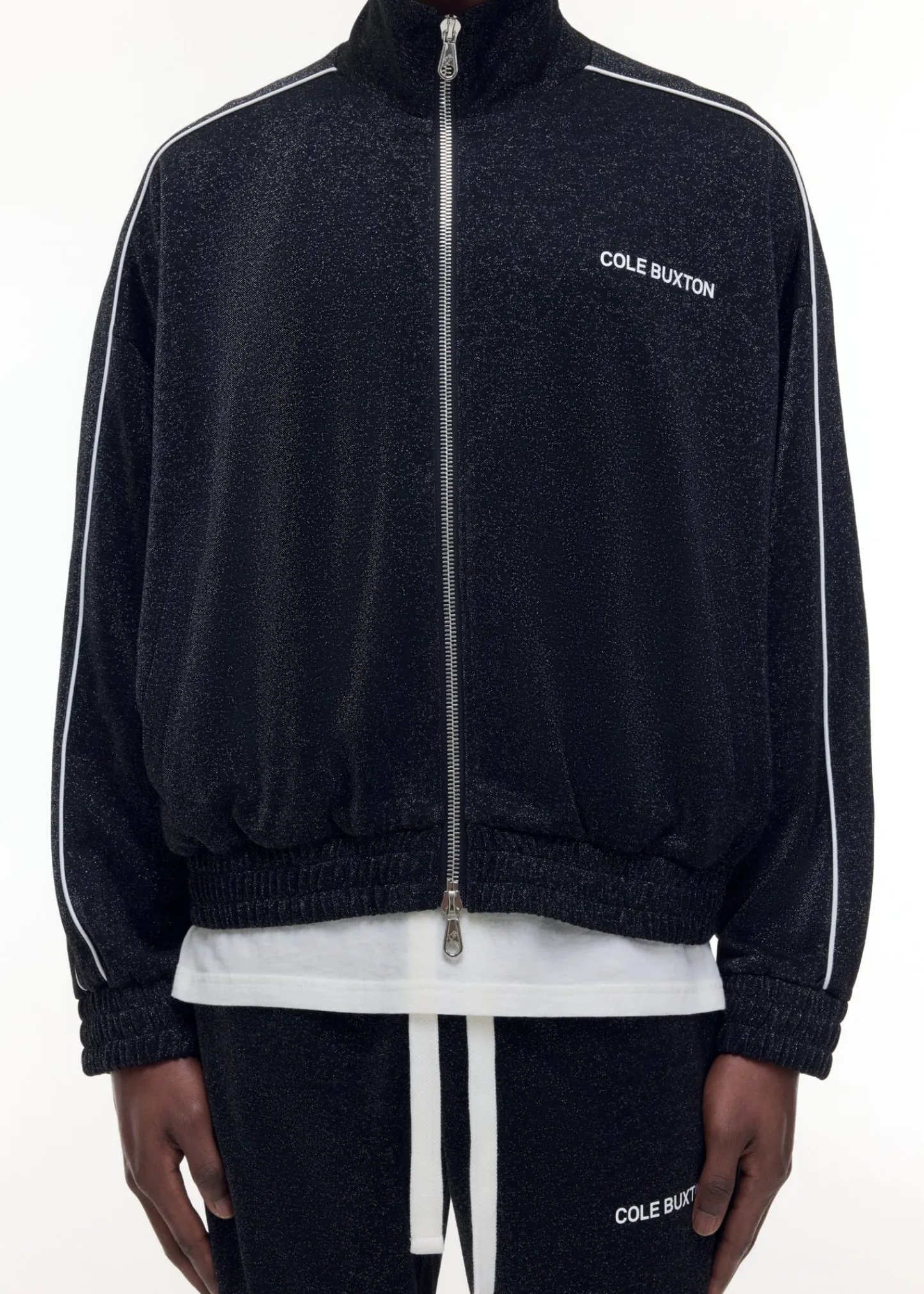 Cole Buxton GLITTER PIPED TRACK JACKET| Outerwear