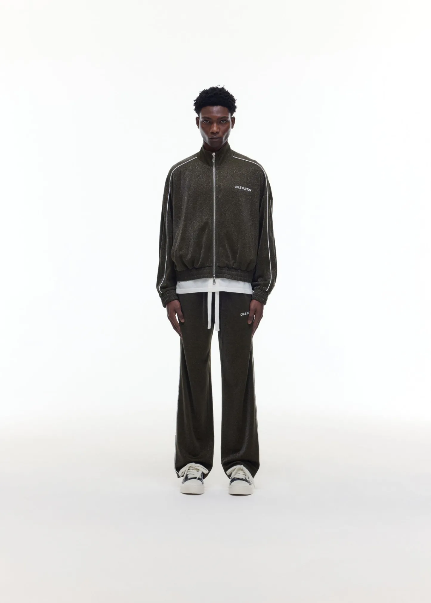 Cole Buxton GLITTER PIPED TRACK JACKET| Outerwear