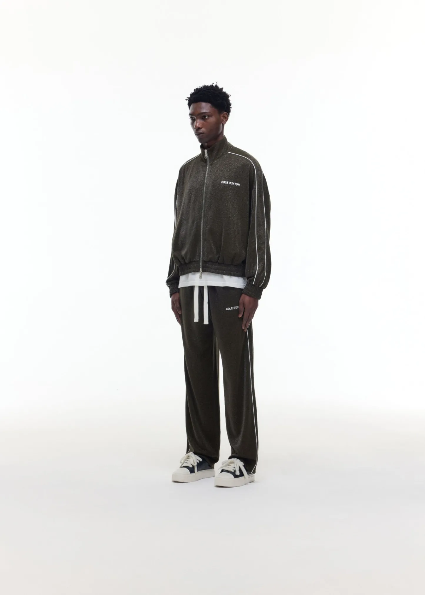 Cole Buxton GLITTER PIPED TRACK JACKET| Outerwear