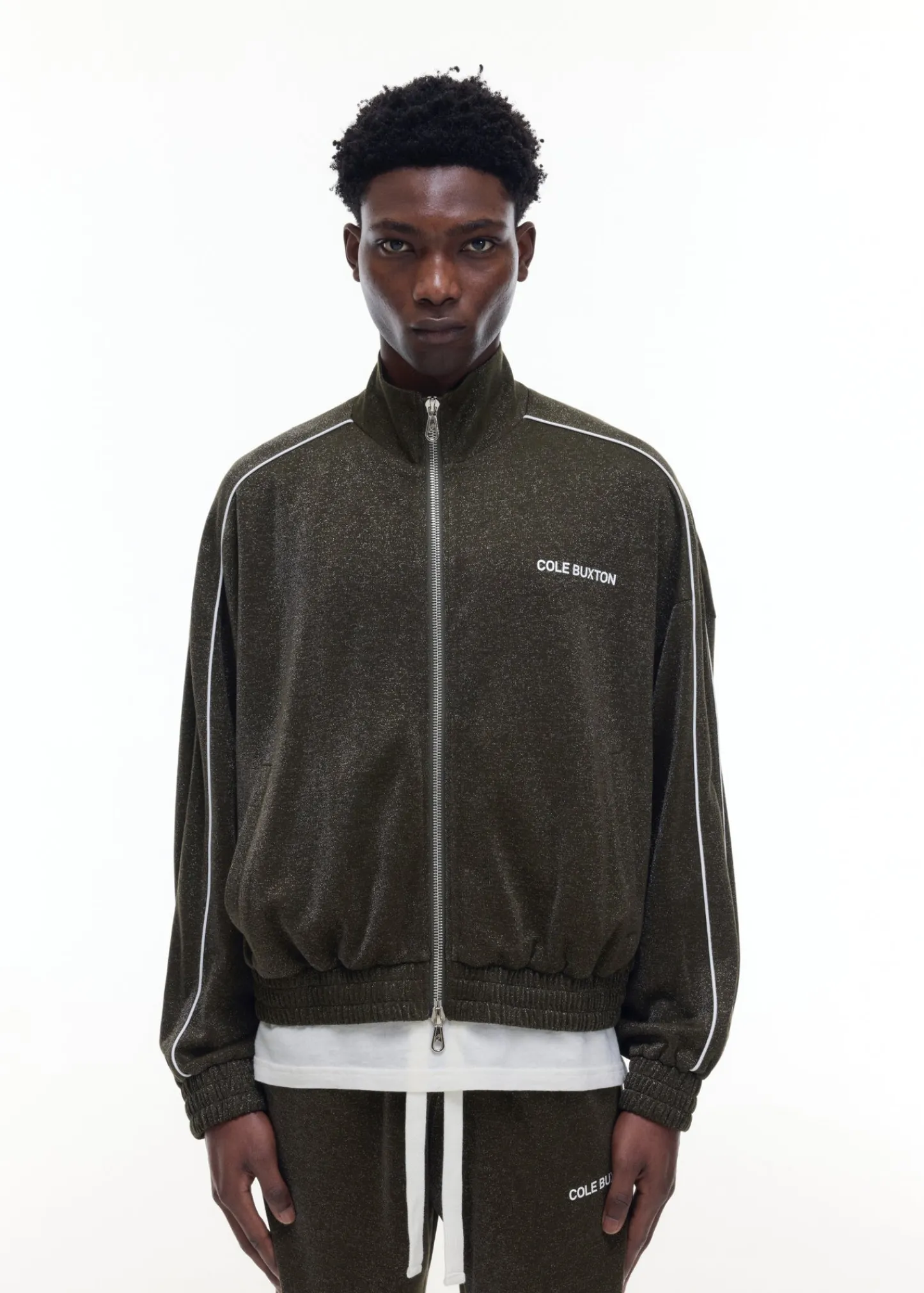 Cole Buxton GLITTER PIPED TRACK JACKET| Outerwear
