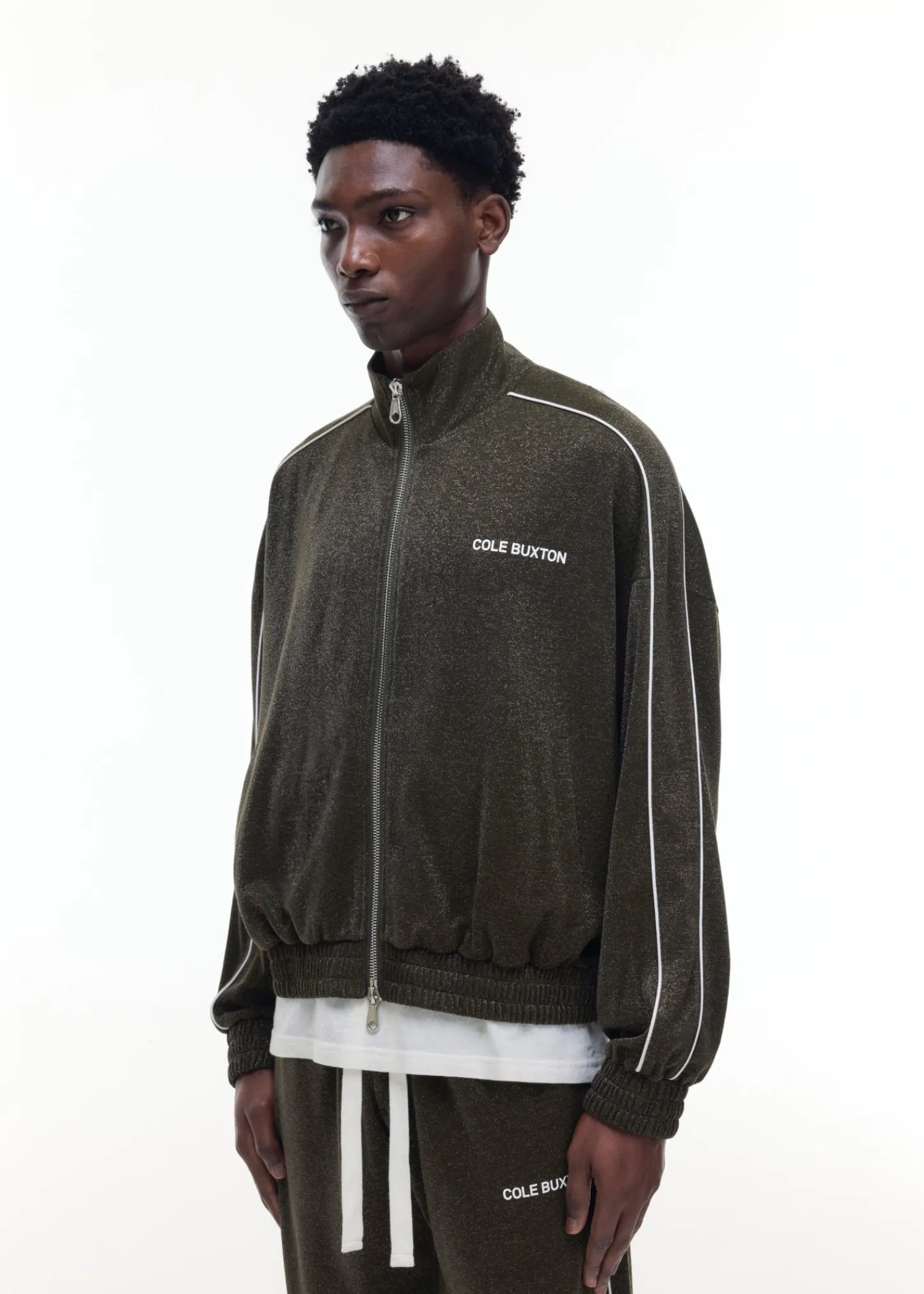 Cole Buxton GLITTER PIPED TRACK JACKET| Outerwear