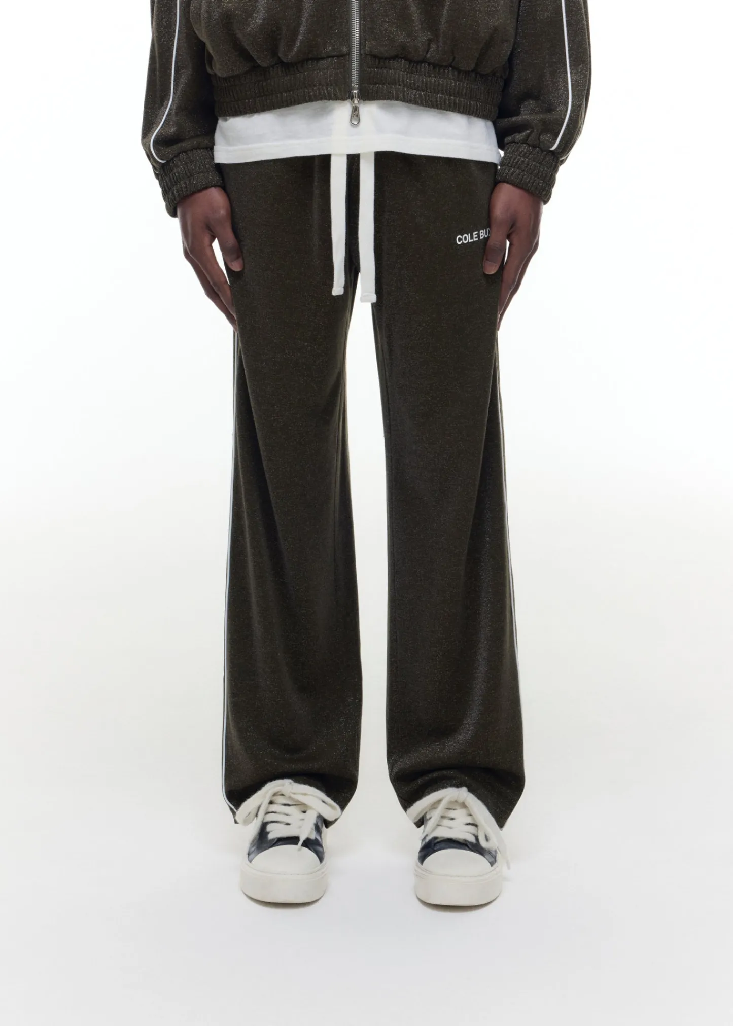 Cole Buxton GLITTER PIPED TRACK PANTS| Pants