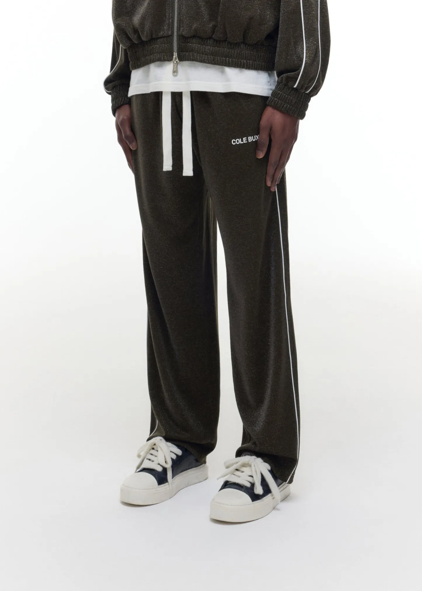 Cole Buxton GLITTER PIPED TRACK PANTS| Pants