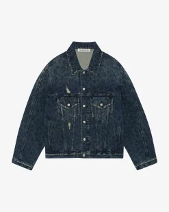 Cole Buxton LEOPARD PRINT DENIM JACKET| Outerwear|Denim
