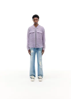 Cole Buxton LINEN FLANNEL ZIPPED SHIRT| Shirts