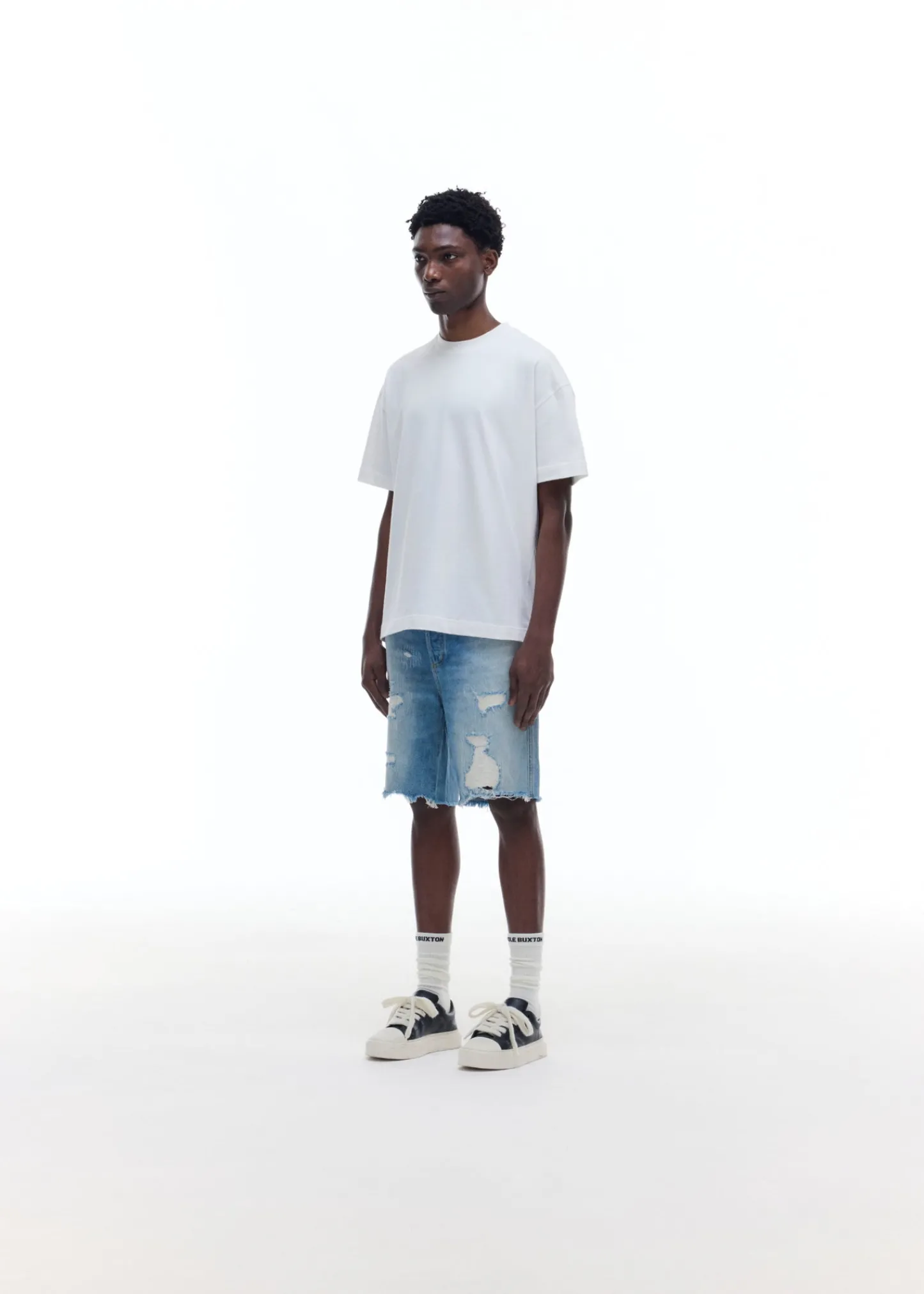 Cole Buxton REPAIRED DENIM SHORTS| Shorts|Denim